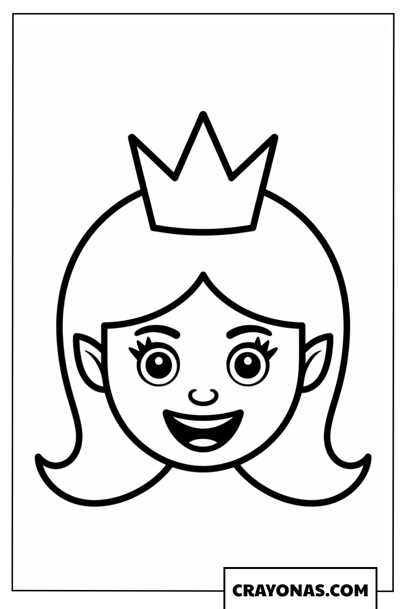 Simple Fairy Princess Face Coloring Page