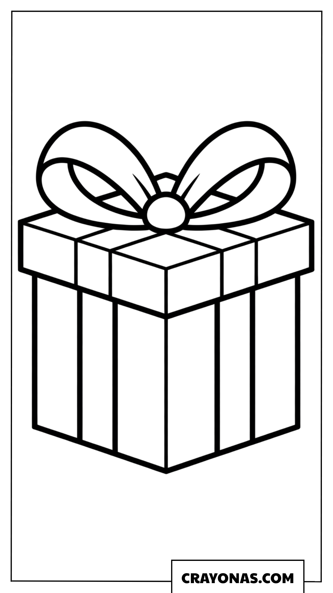 Simple Gift Box with Bow Coloring Page