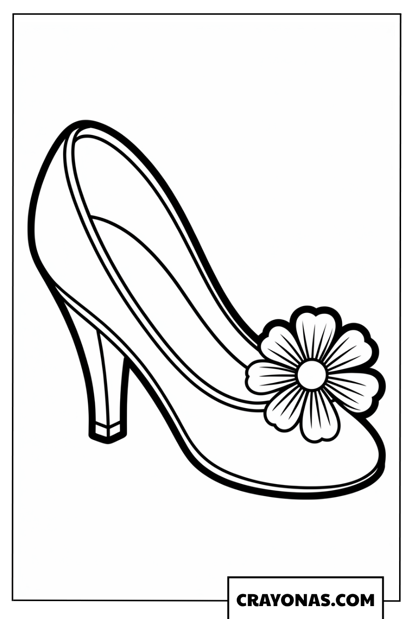 Simple Glass Slipper Coloring Page
