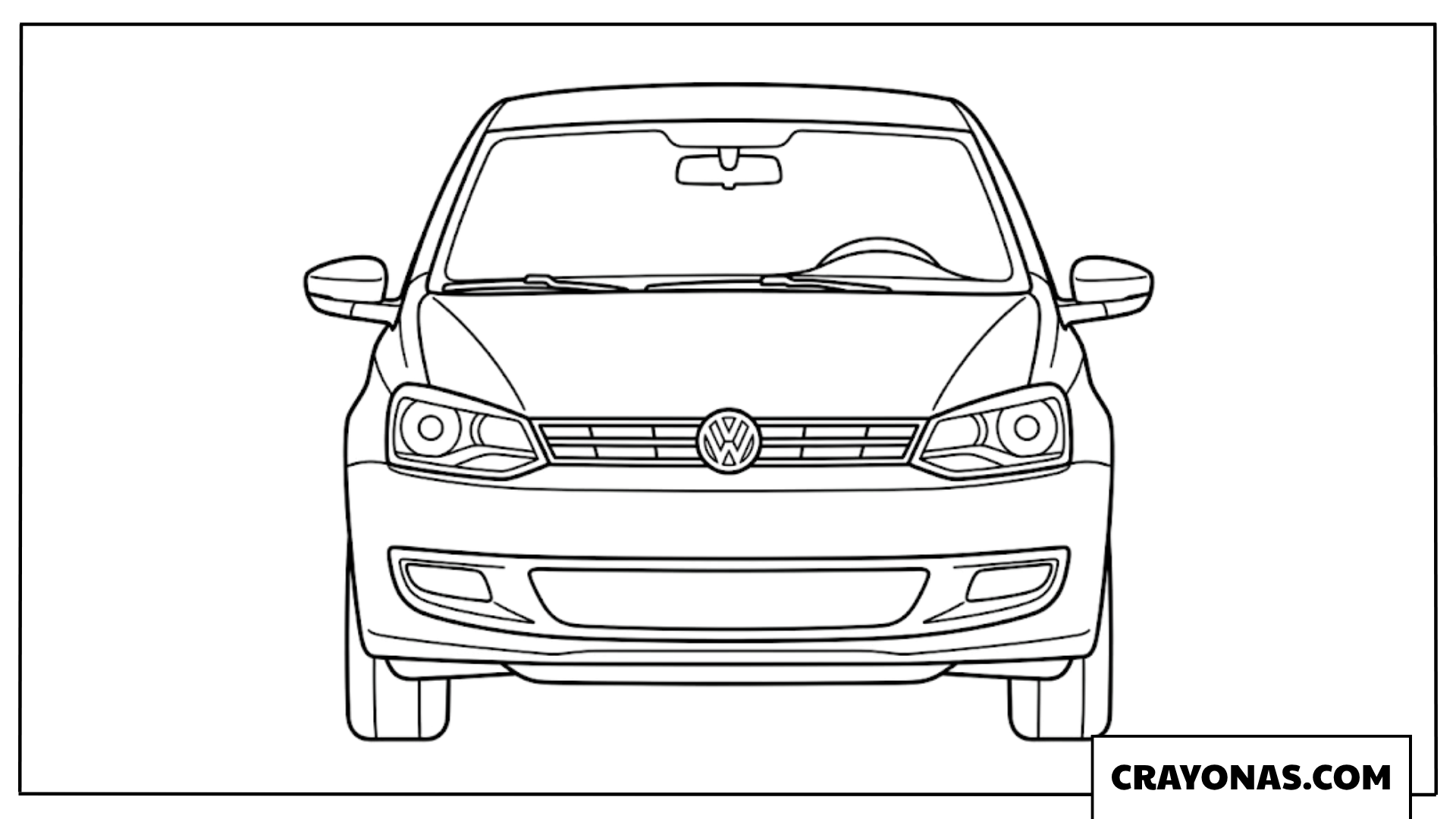 Simple Hatchback Car Front View Coloring Page
