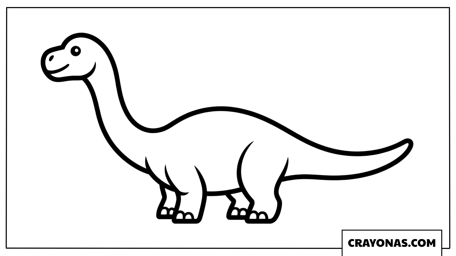 Simple Long Neck Brachiosaurus Outline Coloring Page