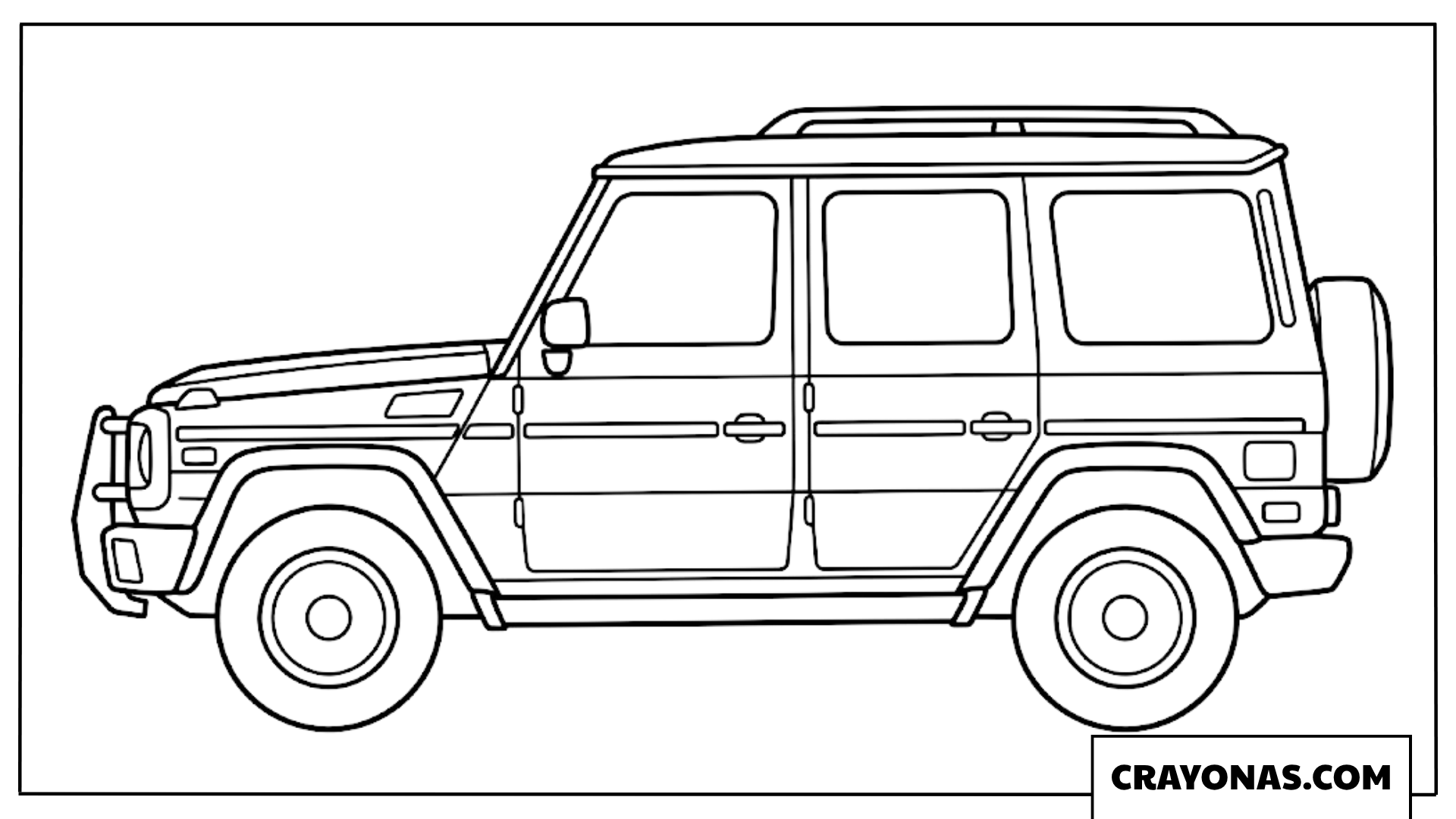 Simple Off-Road SUV Car Side View Coloring Page