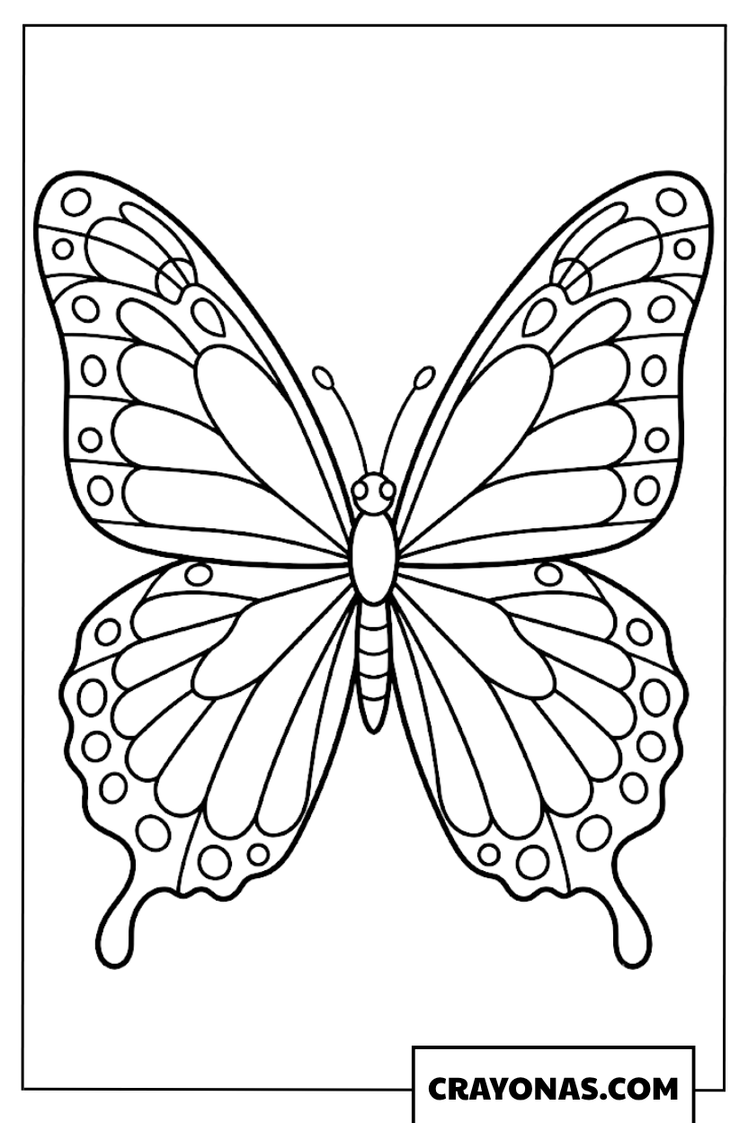 Simple Printable Butterfly Mask Template Coloring Page
