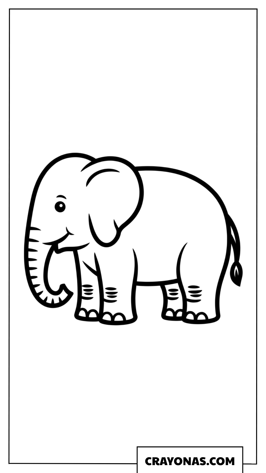 Simple Standing Elephant Coloring Page