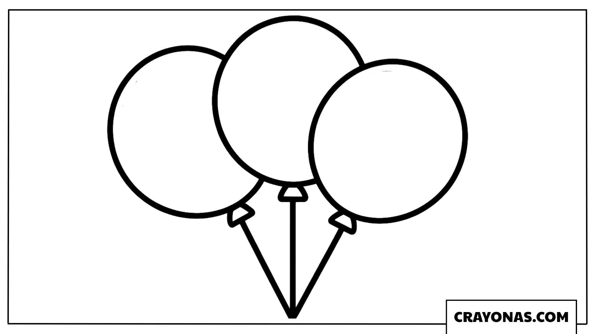Simple Three Balloons Coloring Page