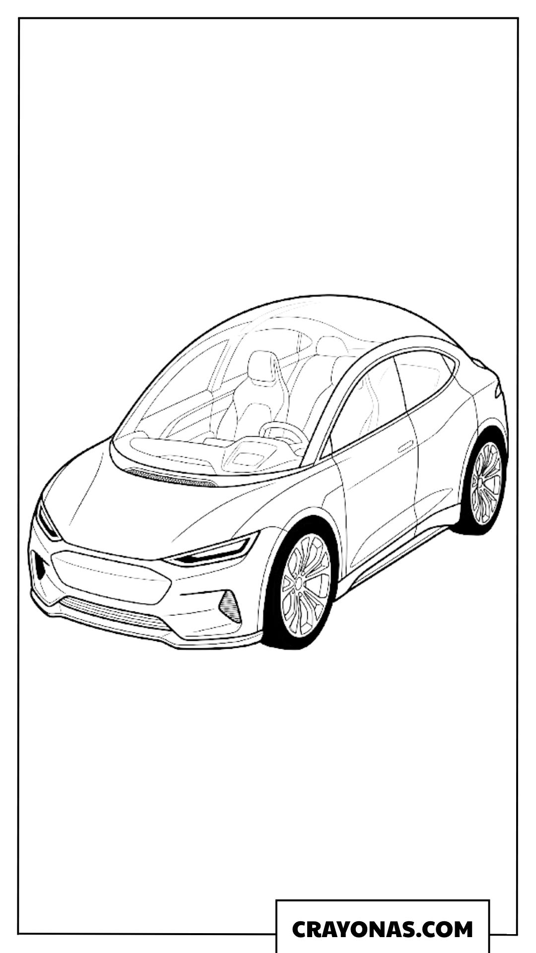 Sleek Aerodynamic Concept Electric Car Design Coloring Page