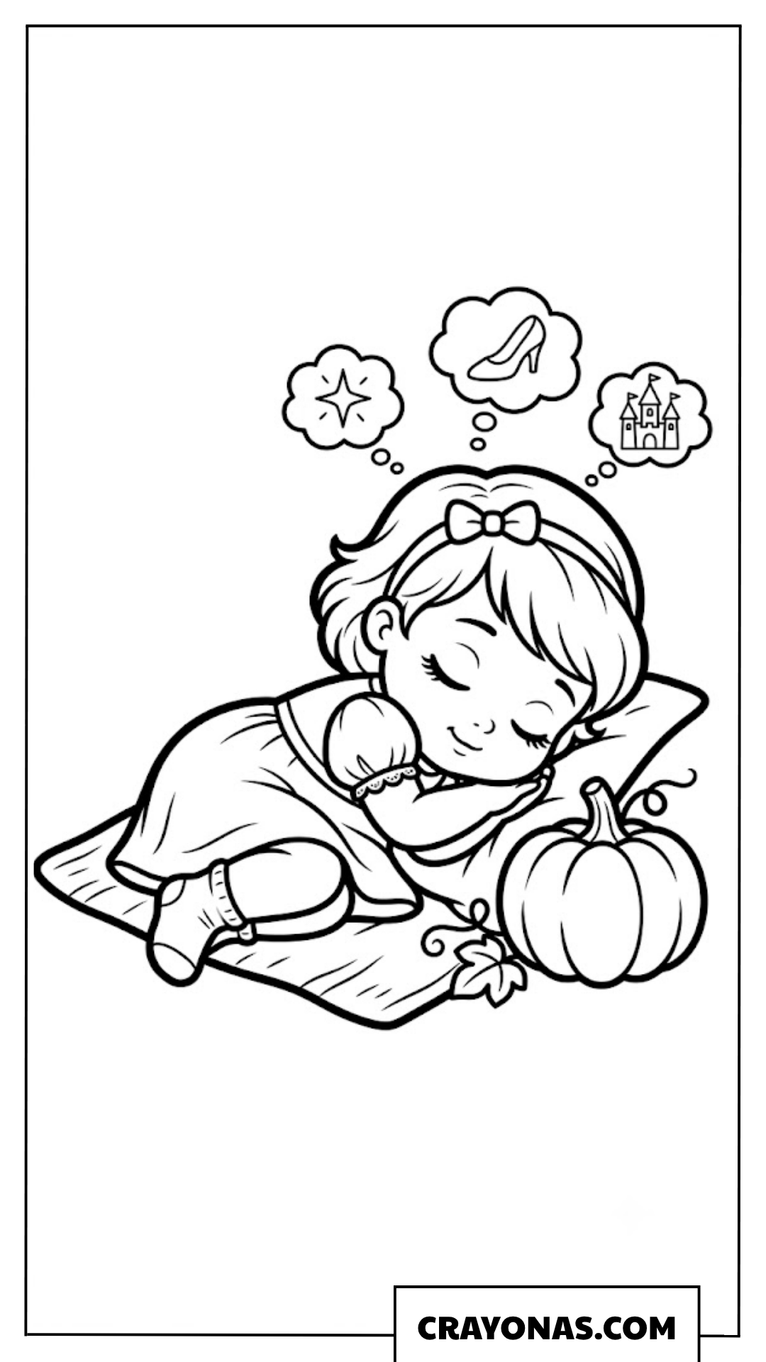 Sleeping Baby Princess Coloring Page