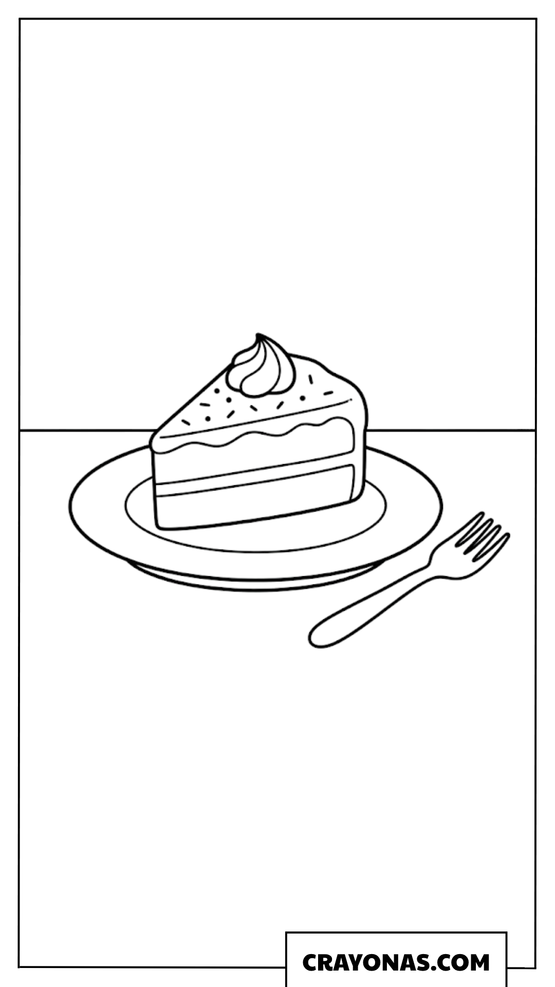 Slice of Birthday Cake Coloring Page
