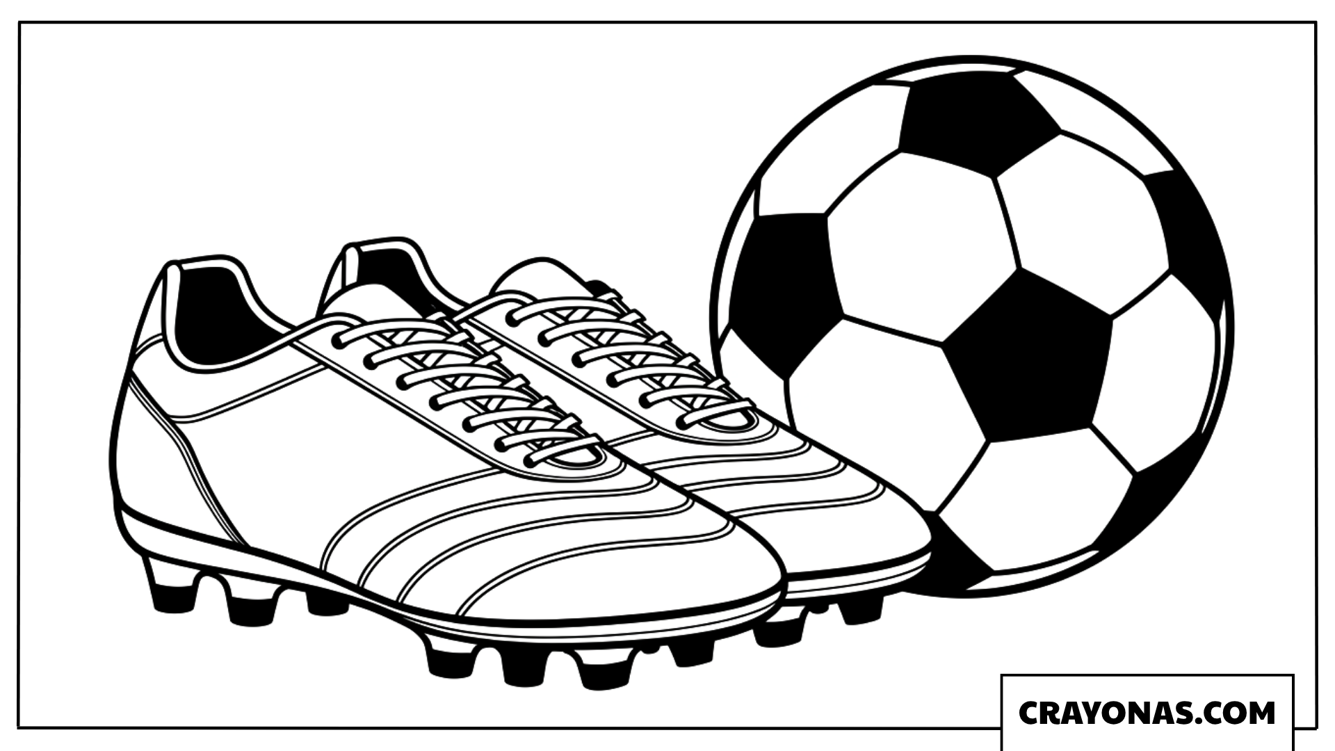 Soccer Ball and Cleats Coloring Page