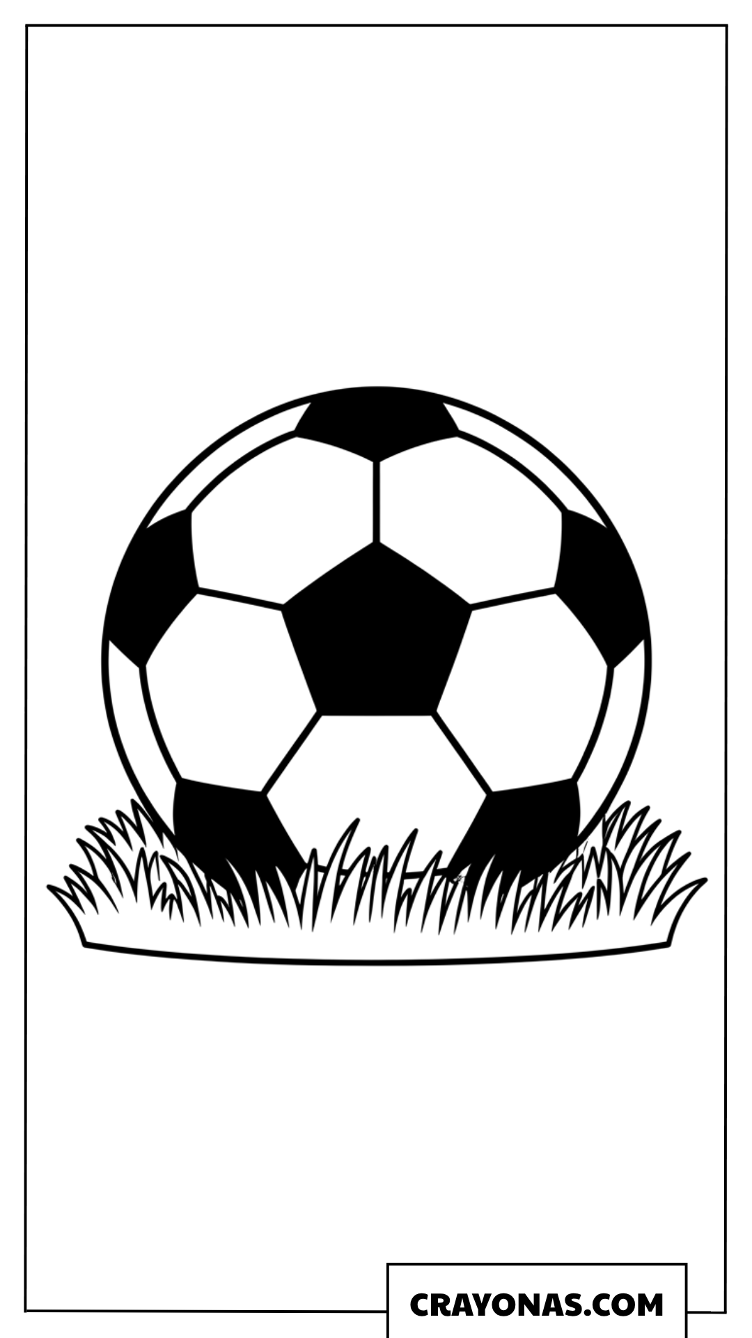Soccer Ball on Grass Coloring Page