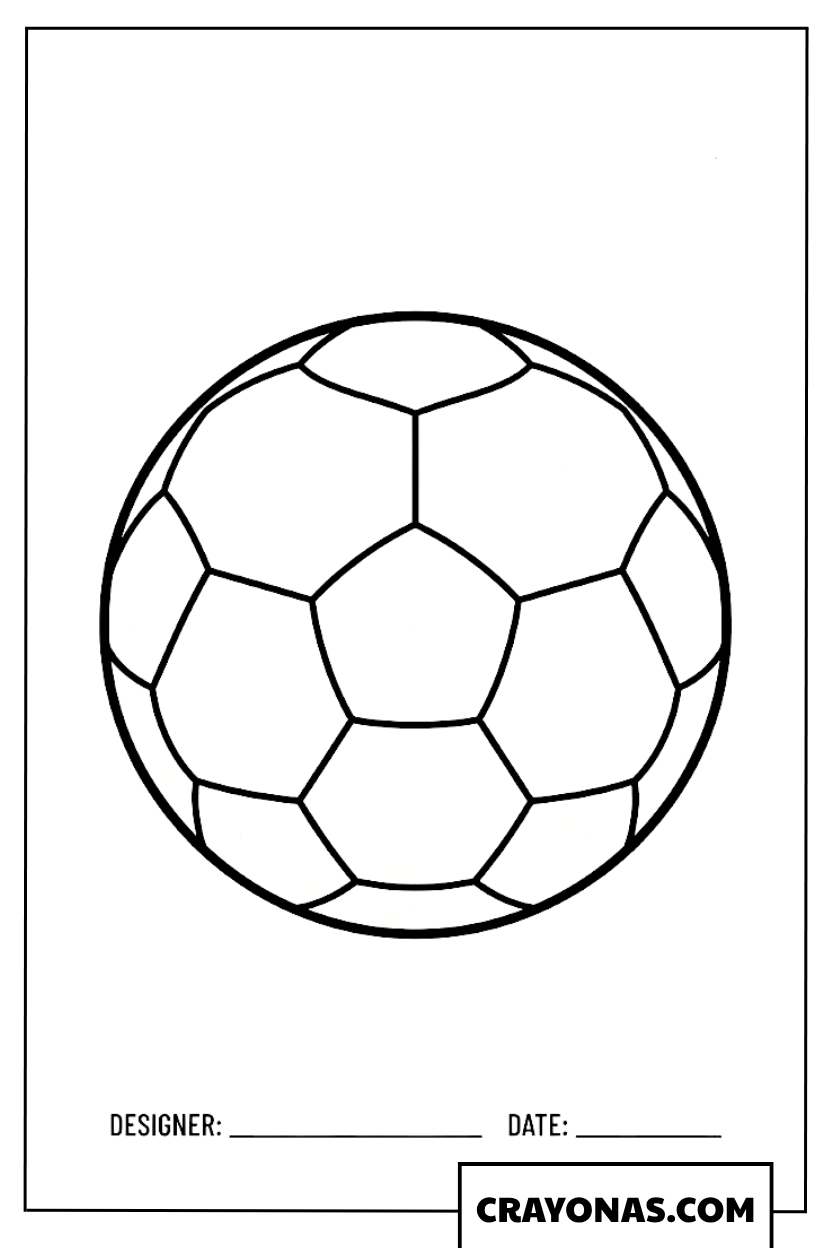 Soccer Ball with Designer Lines Coloring Page