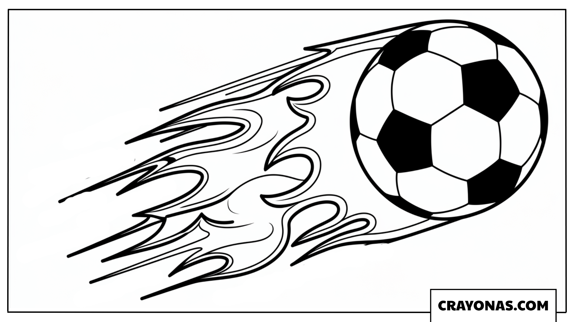 Soccer Ball with Speed Lines Coloring Page