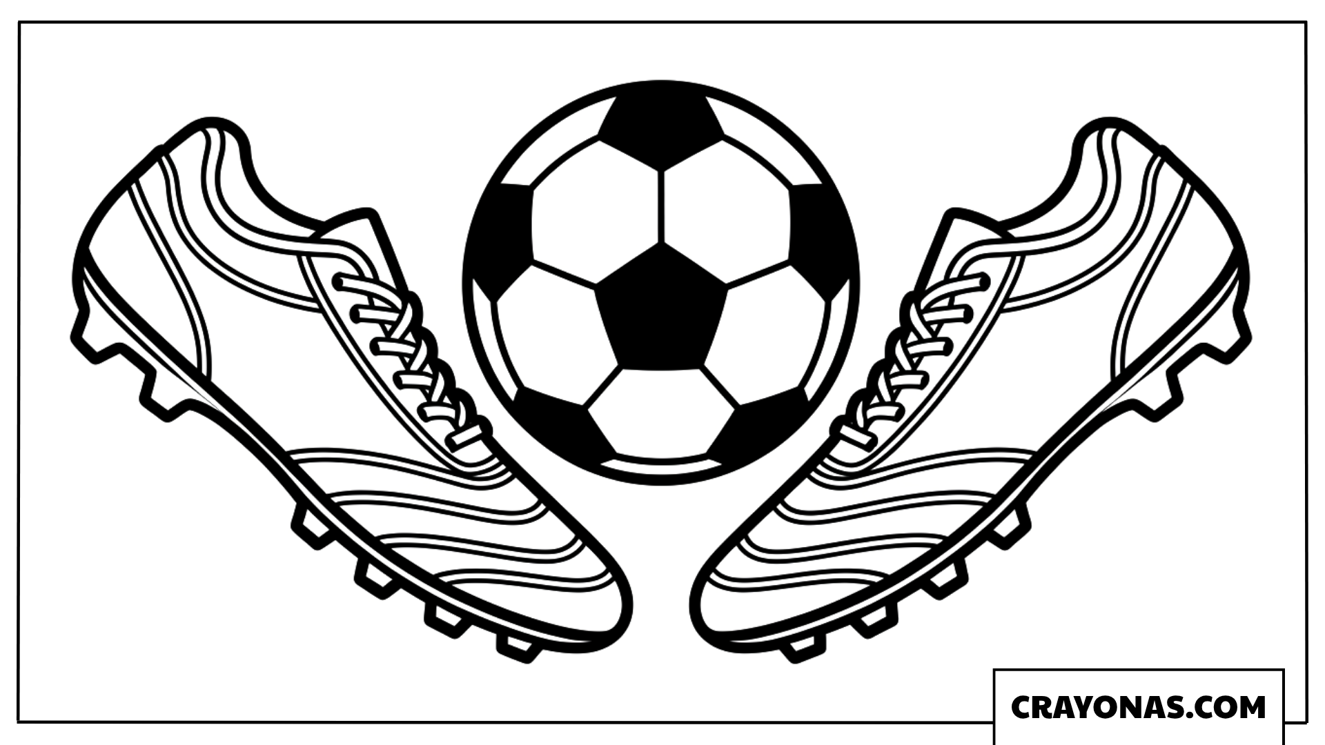 Soccer Cleats and Ball Set Coloring Page