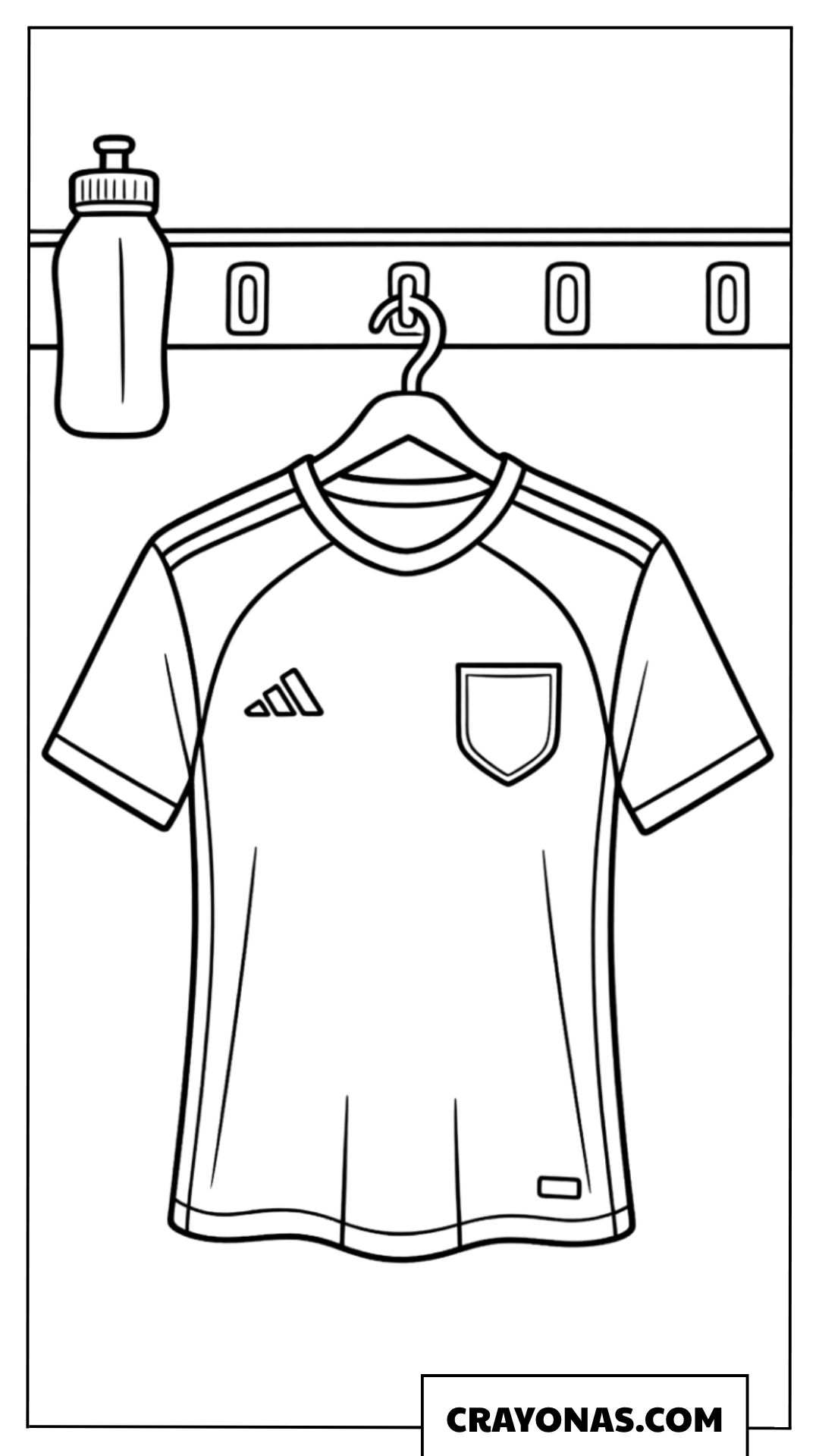 Soccer Jersey and Water Bottle Coloring Page