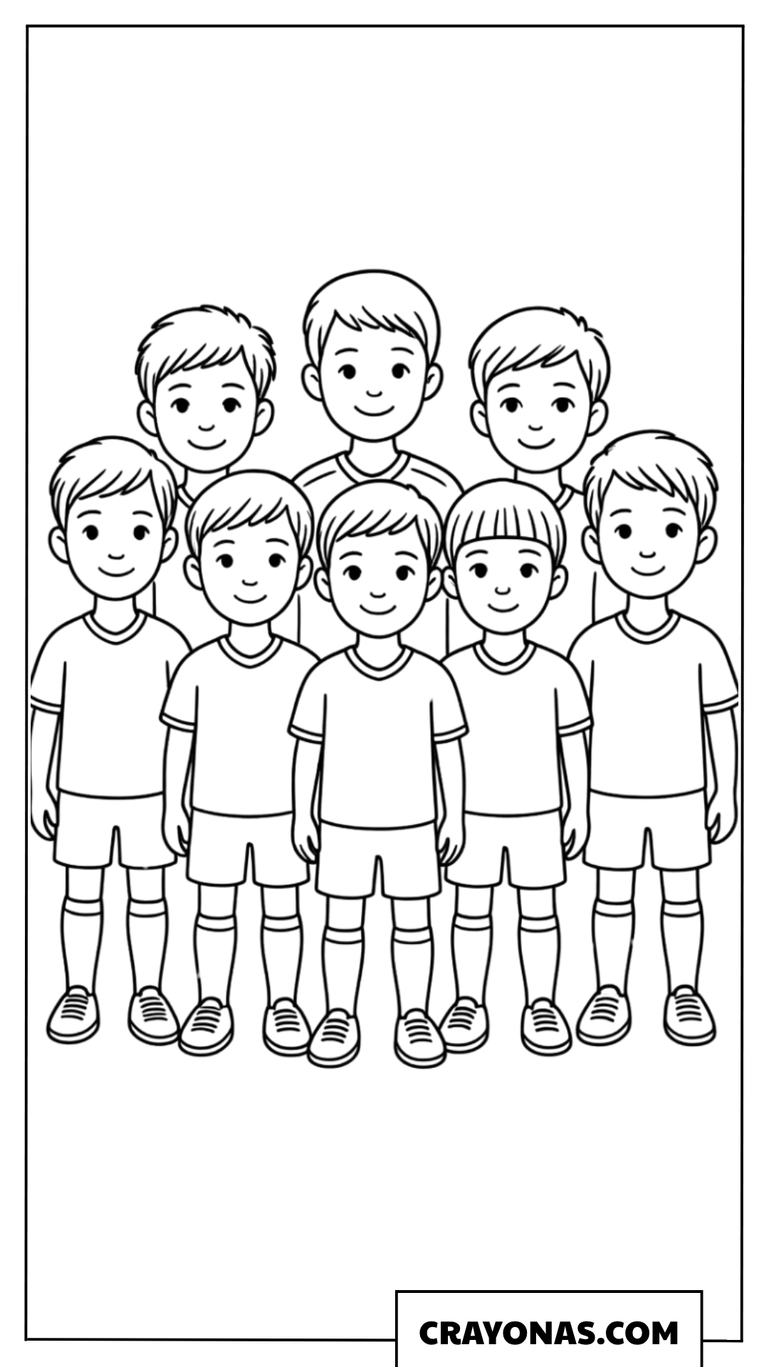 Soccer Team Group Coloring Page