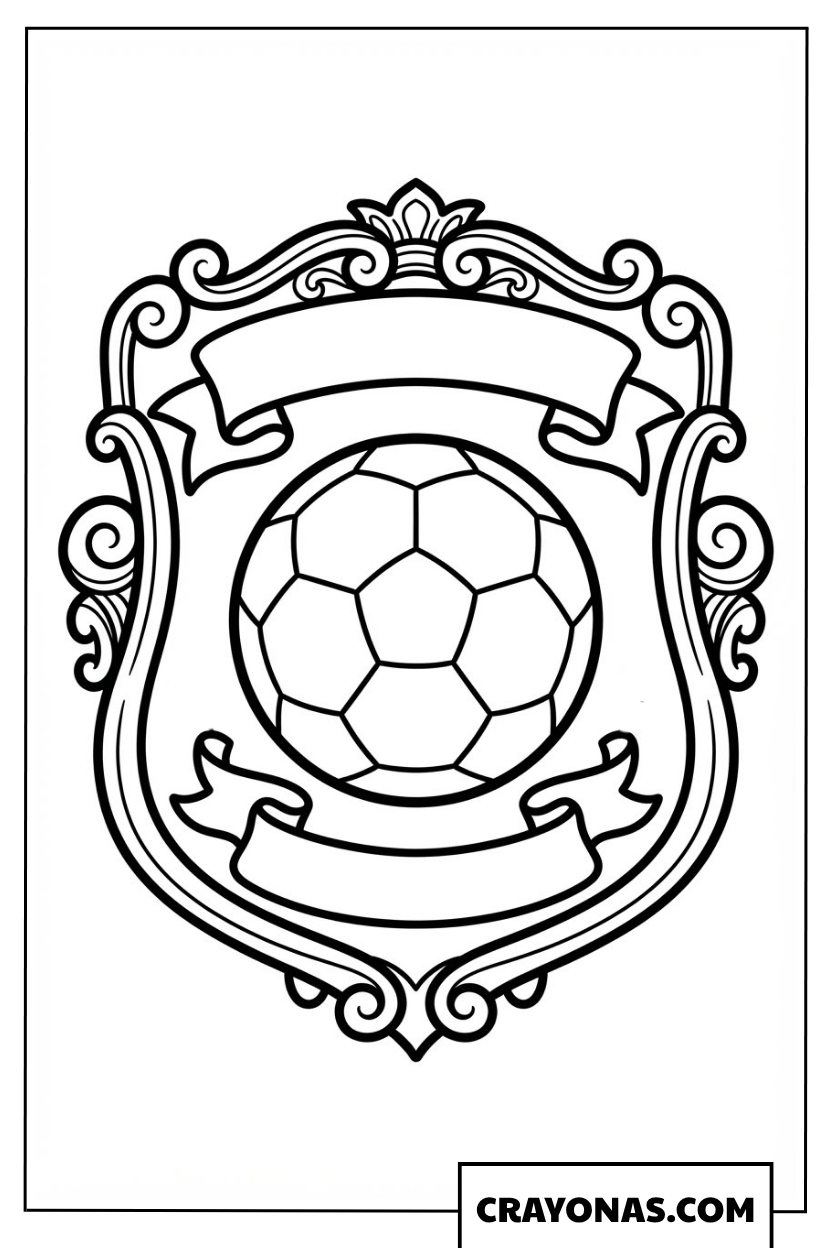 Soccer Team Logo with Ball Coloring Page