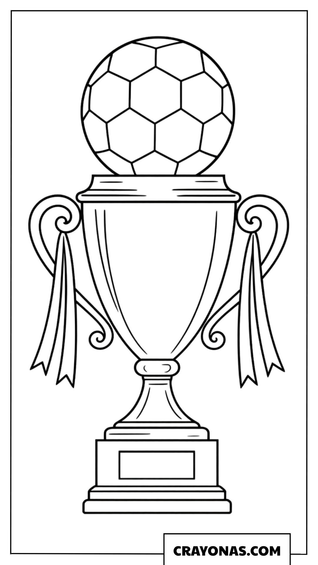 Soccer Trophy with Ball Coloring Page