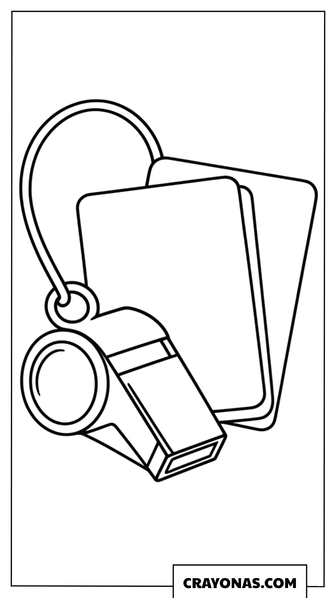 Soccer Whistle and Cards Coloring Page