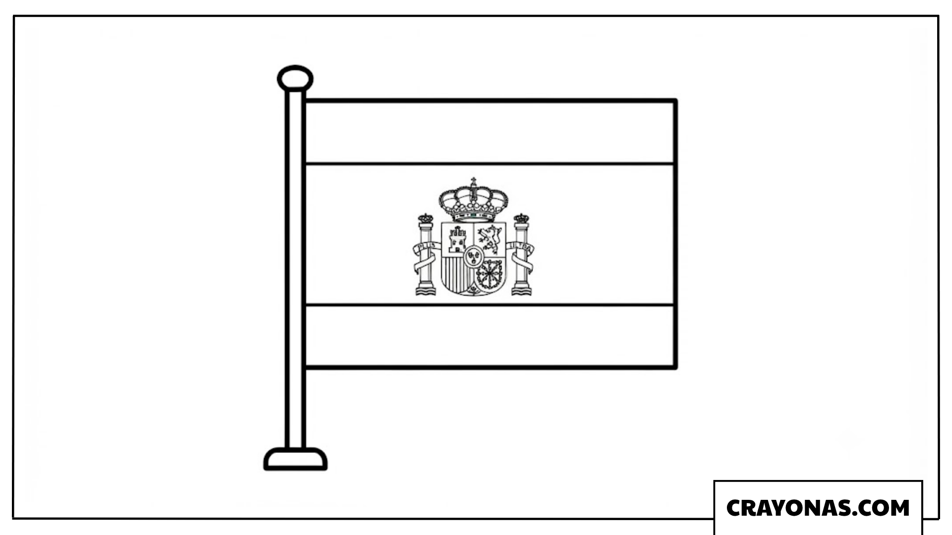 Spain National Flag Coloring Page