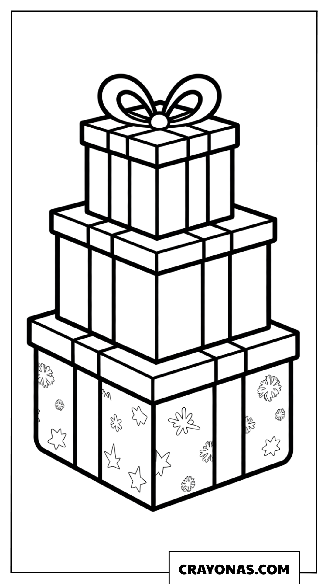 Stack of Three Gift Boxes Coloring Page