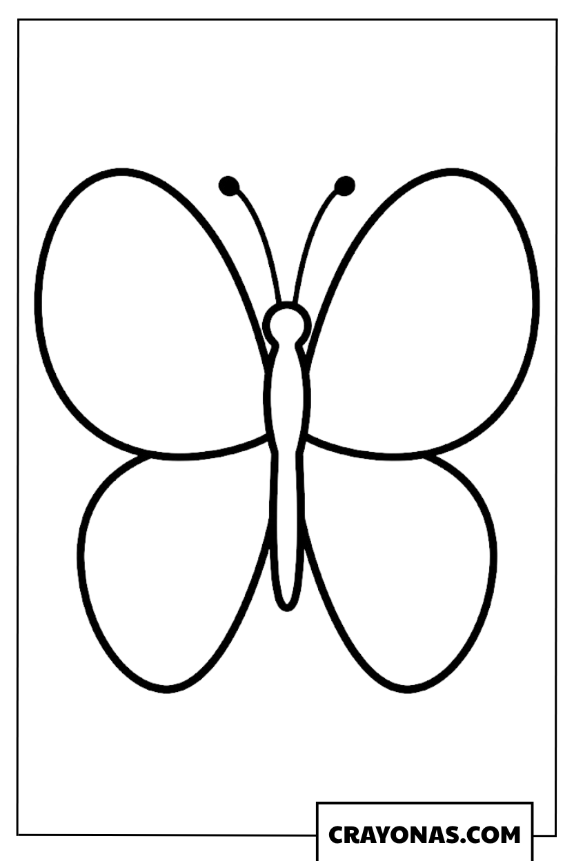 Super Simple Plain Butterfly Outline Coloring Page