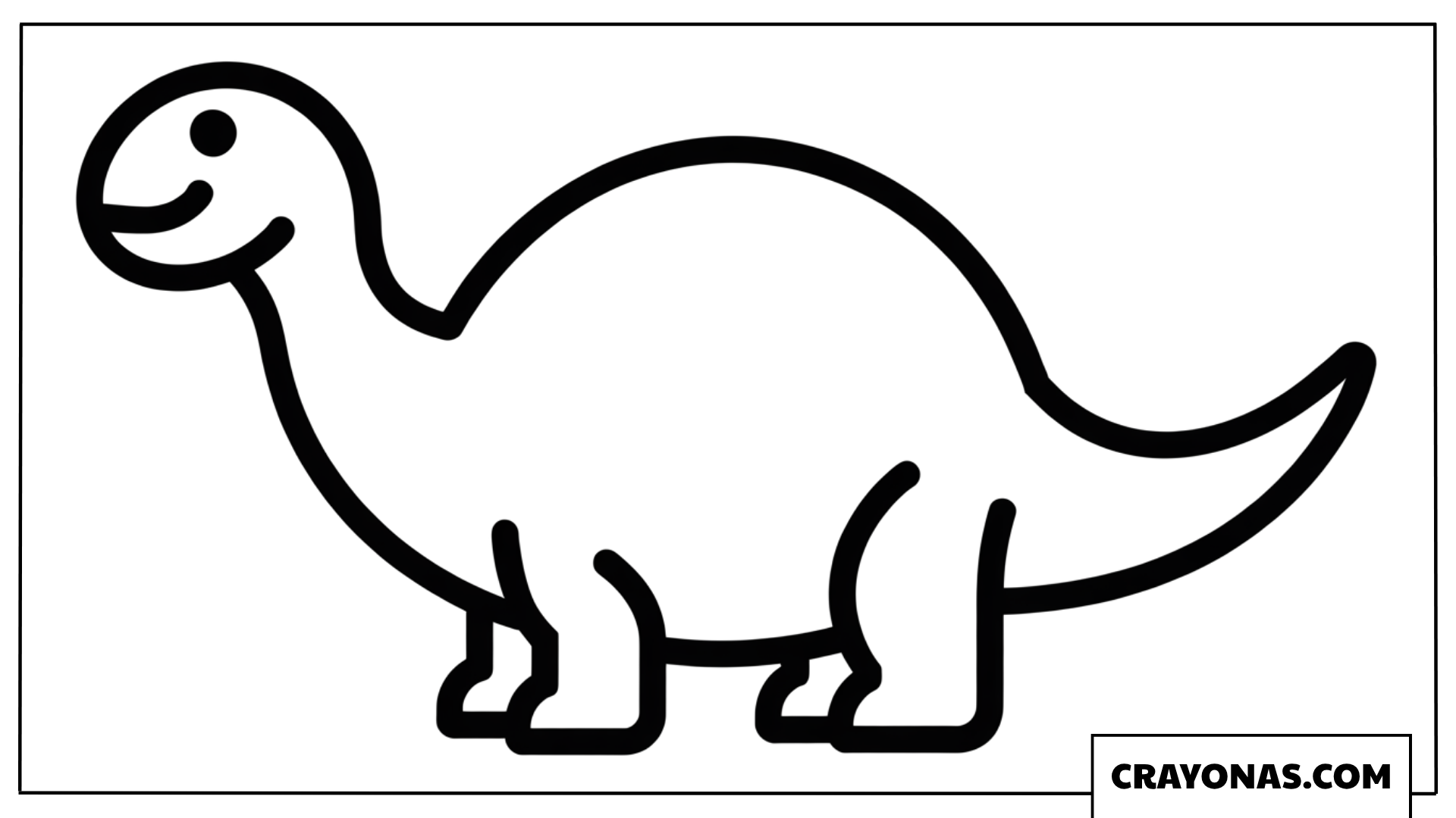 Super Simple Thick Outline Brachiosaurus Coloring Page