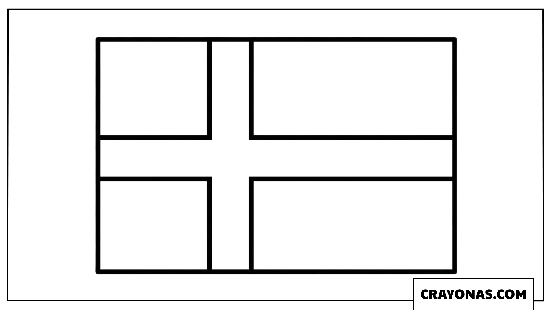Sweden Flag Coloring Page