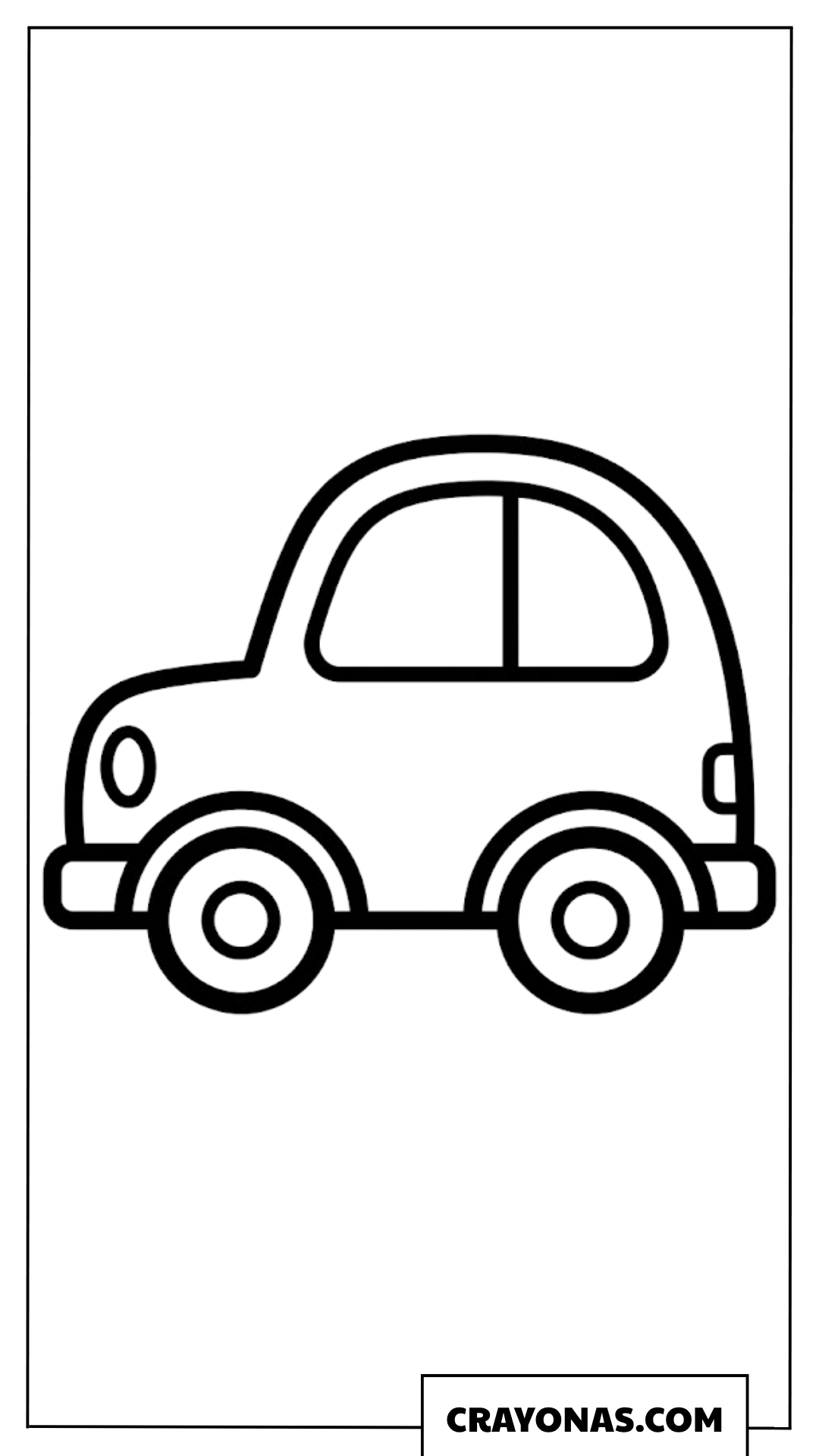 Thick Line Simple Toy Car Outline Coloring Page