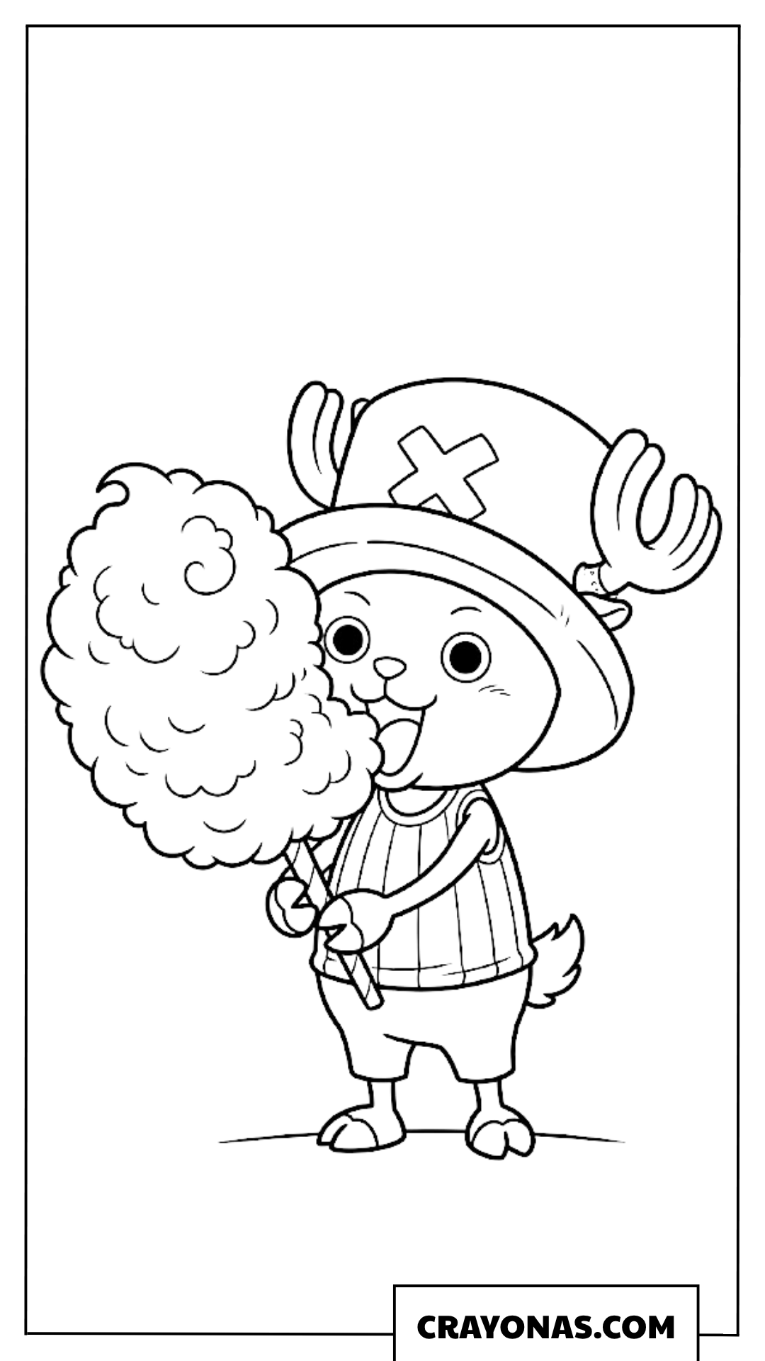 Tony Tony Chopper Eating Fluffy Cotton Candy Coloring Page