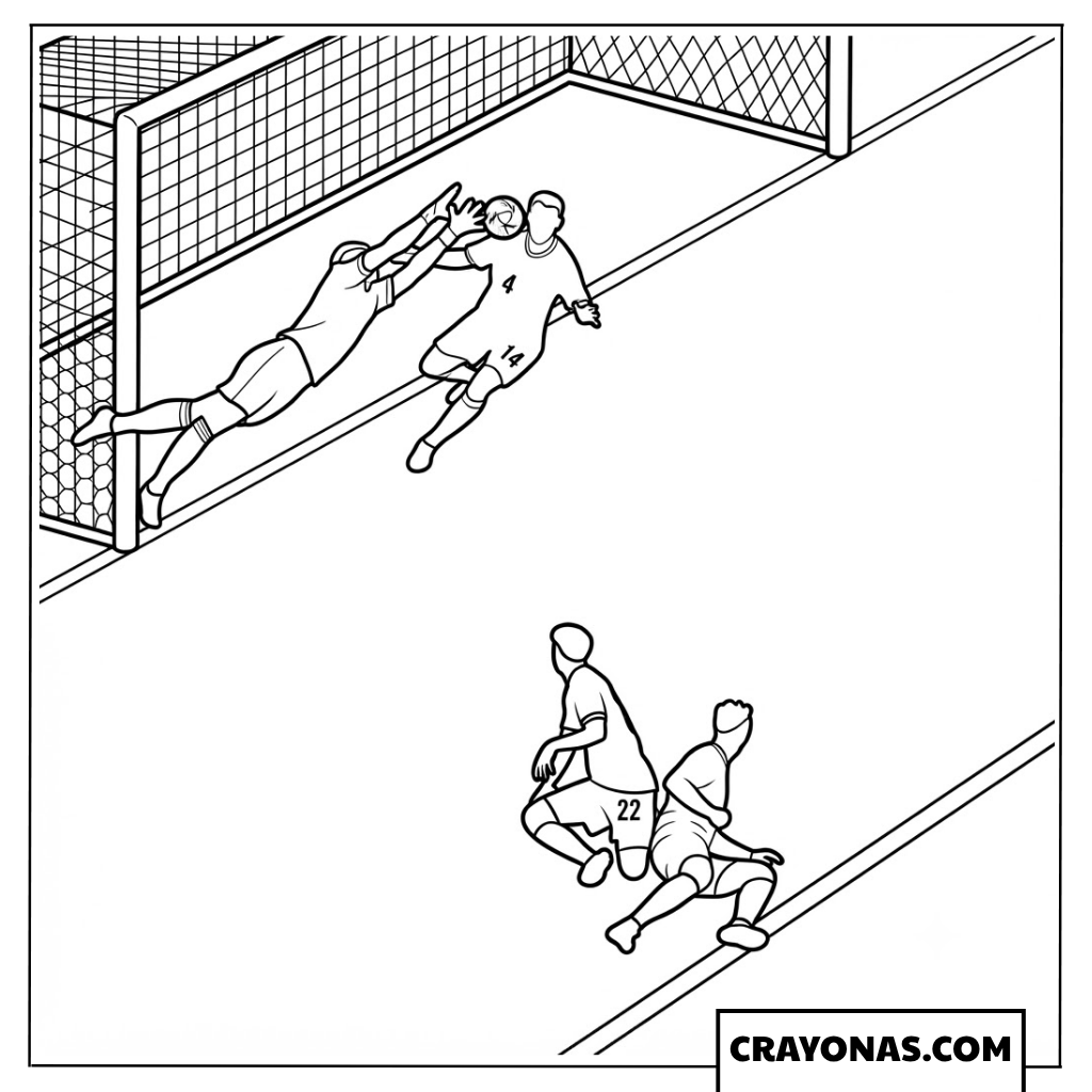 Unai Simon Incredible Save vs Ronaldo Coloring Page