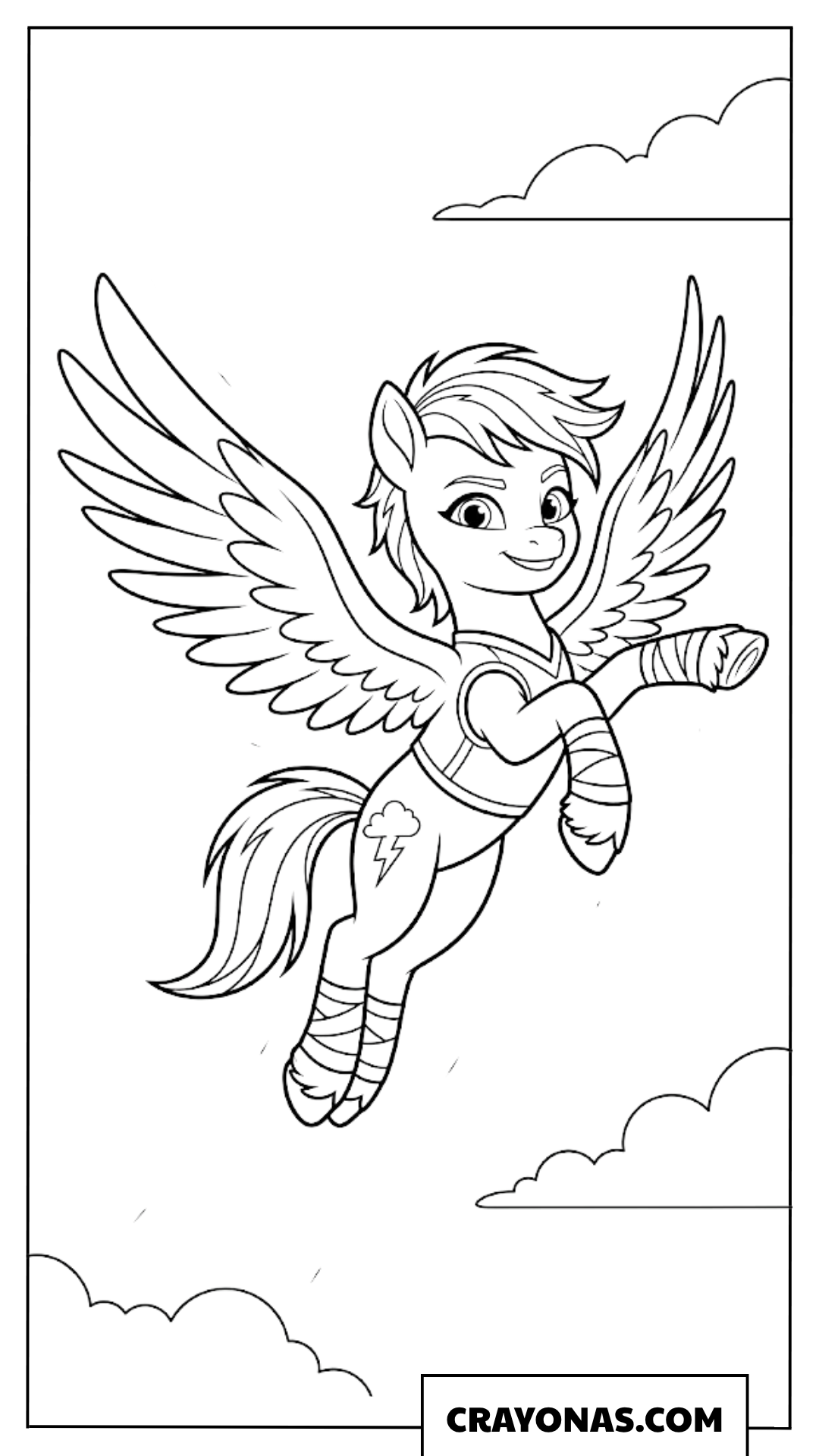 Zipp Storm Flying Fast and Gliding Through Sky Coloring Page