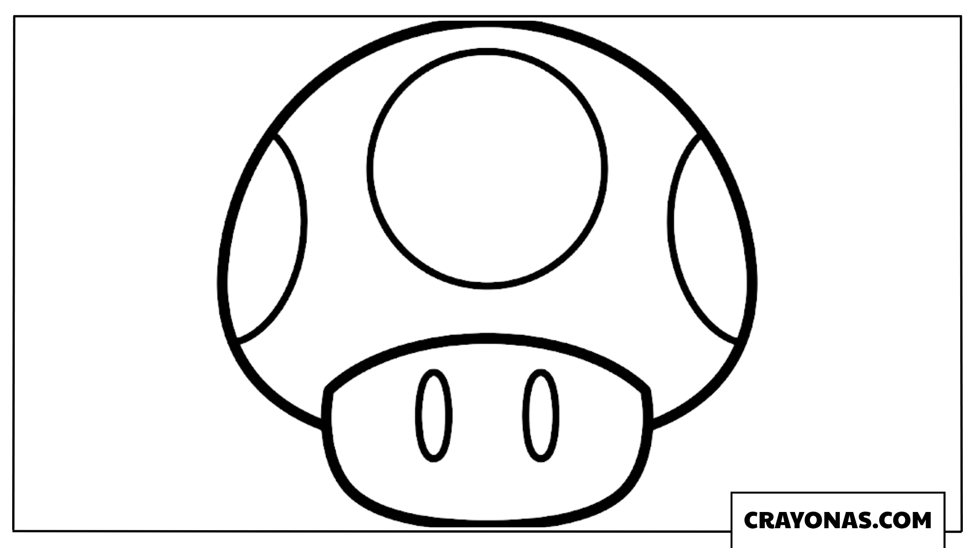 Easy Outline Mushroom Item Coloring Page