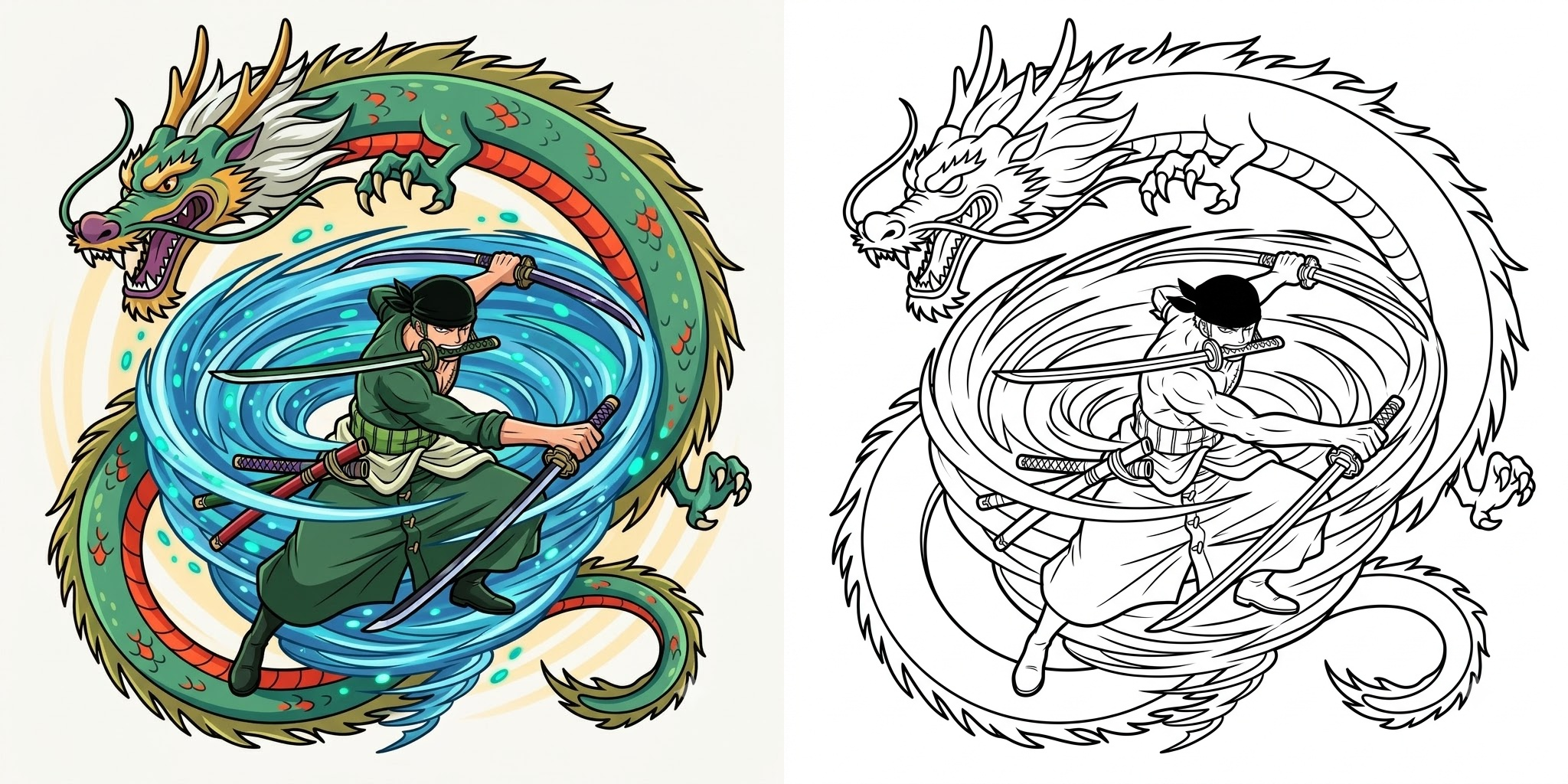 One Piece Coloring Pages Zoro ft - 3