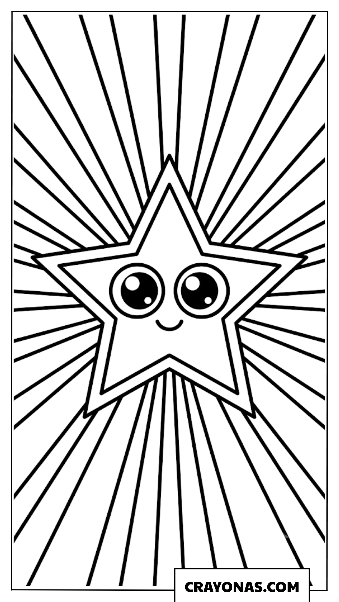 Super Star Power Up Glowing Rays Coloring Page