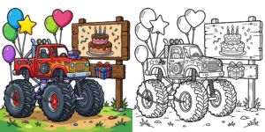 Themed Monster Truck Coloring Pages ft - 2