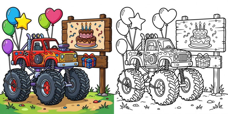 Themed Monster Truck Coloring Pages ft - 2