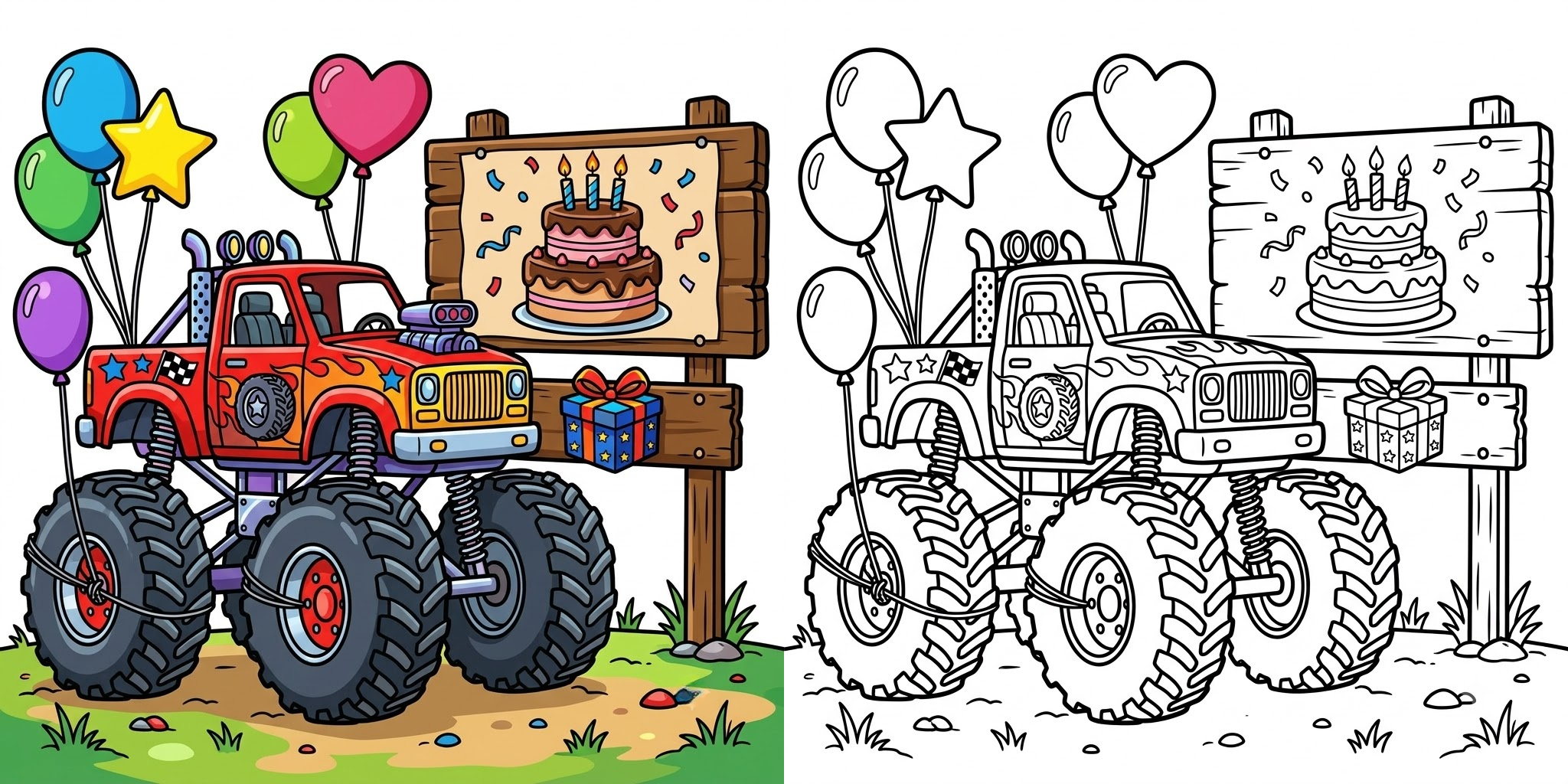 Themed Monster Truck Coloring Pages ft - 2
