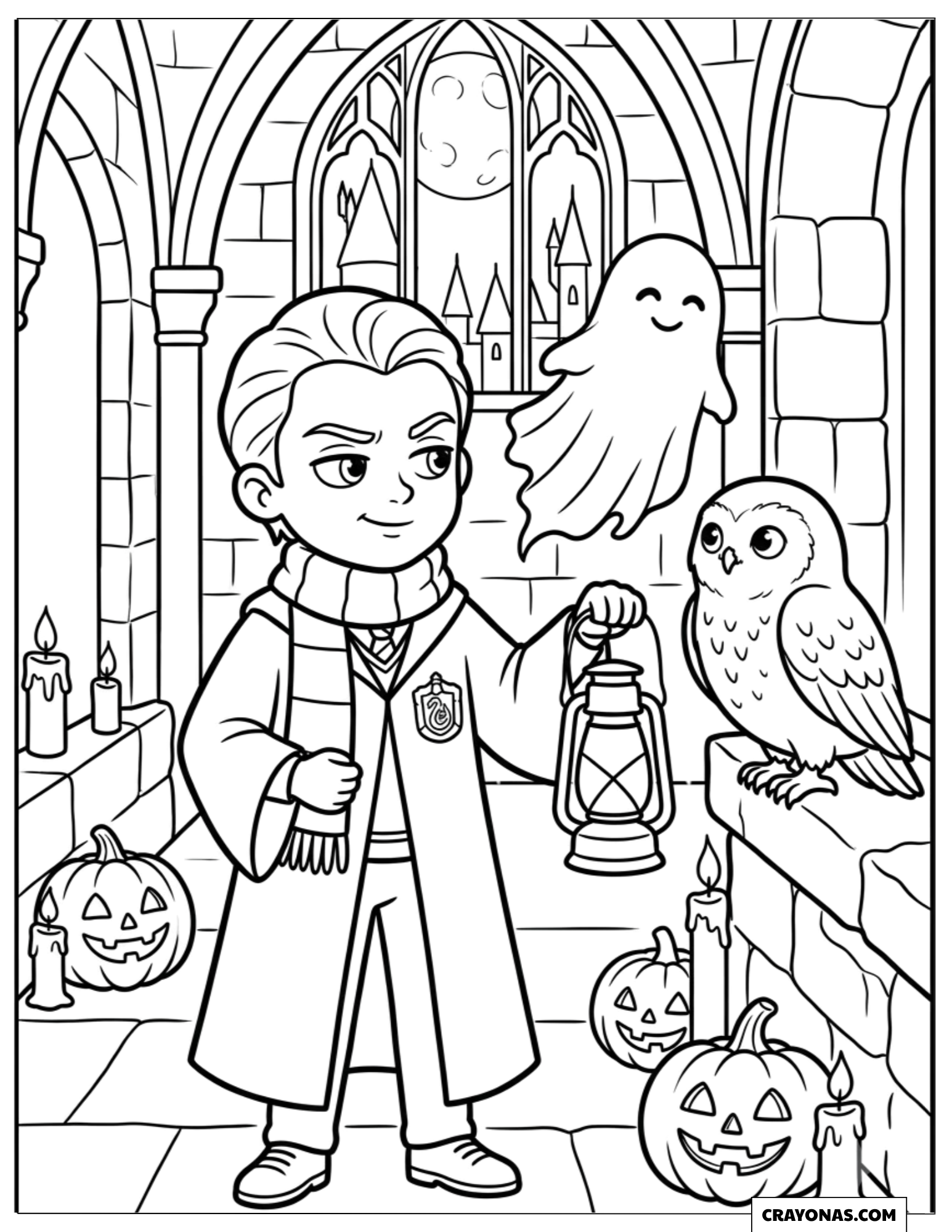Draco Malfoy Halloween Coloring Sheet for Kids