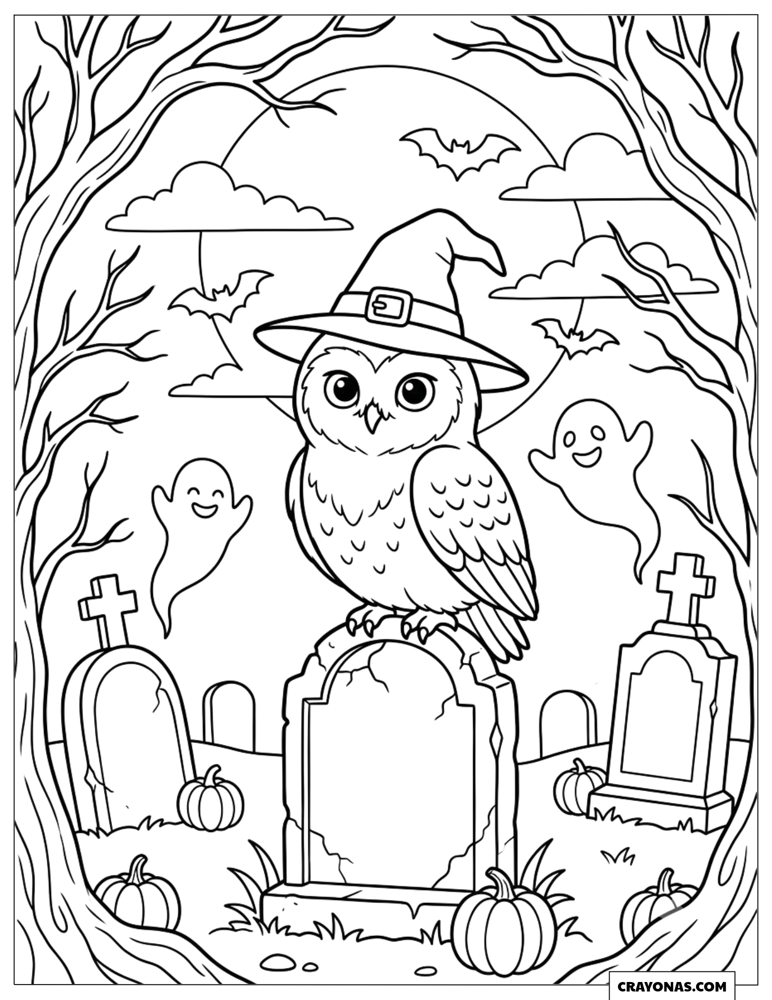 Hedwig the Owl Halloween Template for Kids