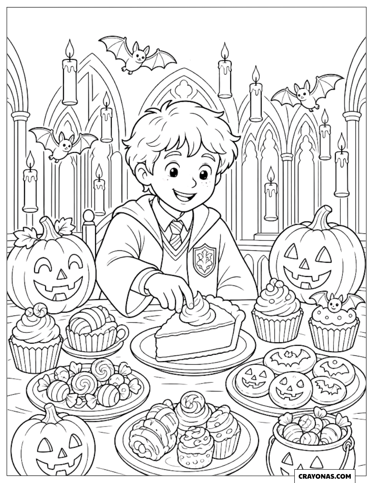 Ron Weasley Spooky Halloween Coloring Page