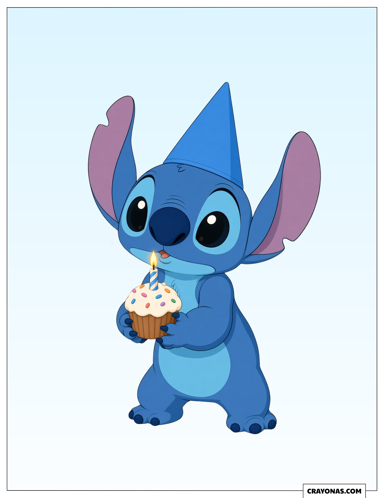 Stitch Cupcake Color by Number Page for Birthday Party