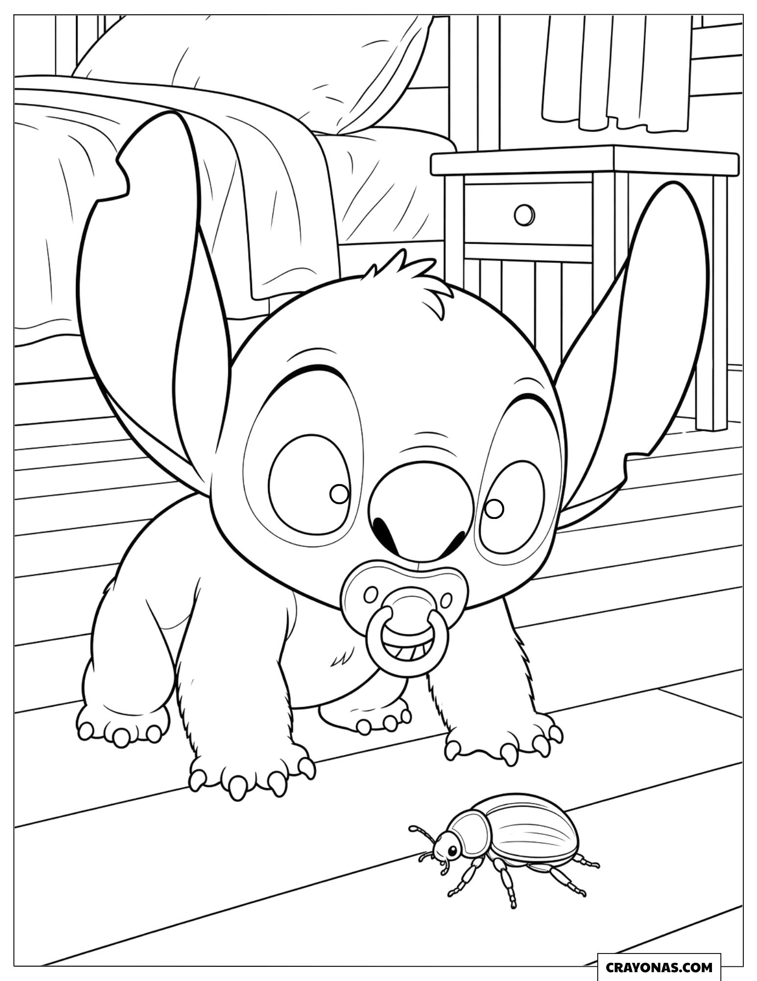 Baby Stitch Crawling with Pacifier for Preschoolers