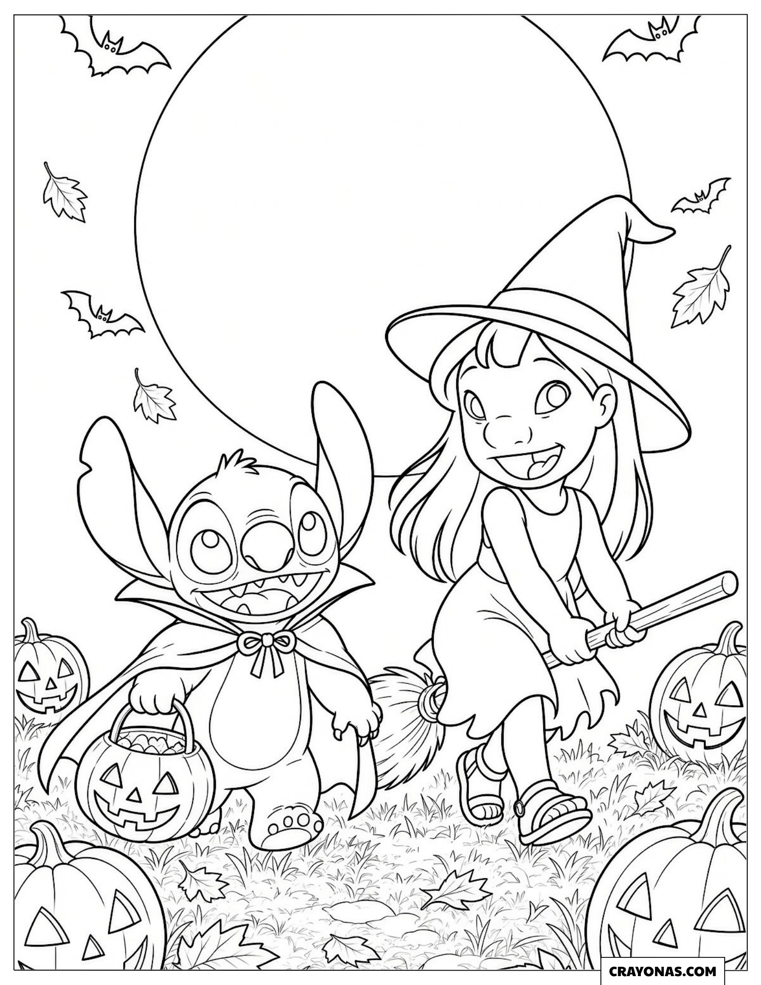Lilo and Stitch Halloween Costumes Coloring Sheet