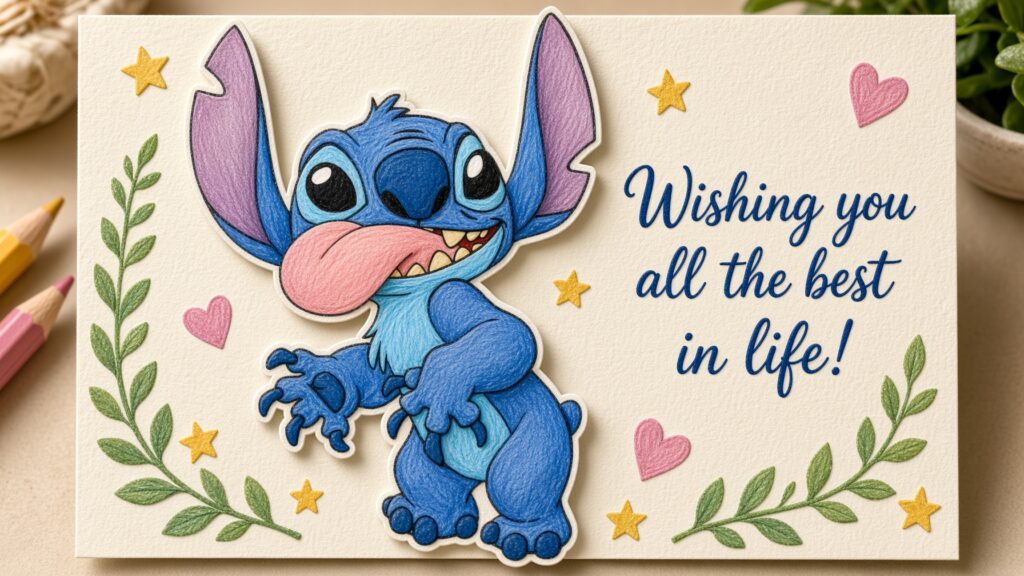 Handmade Greeting Card from a Coloring Page